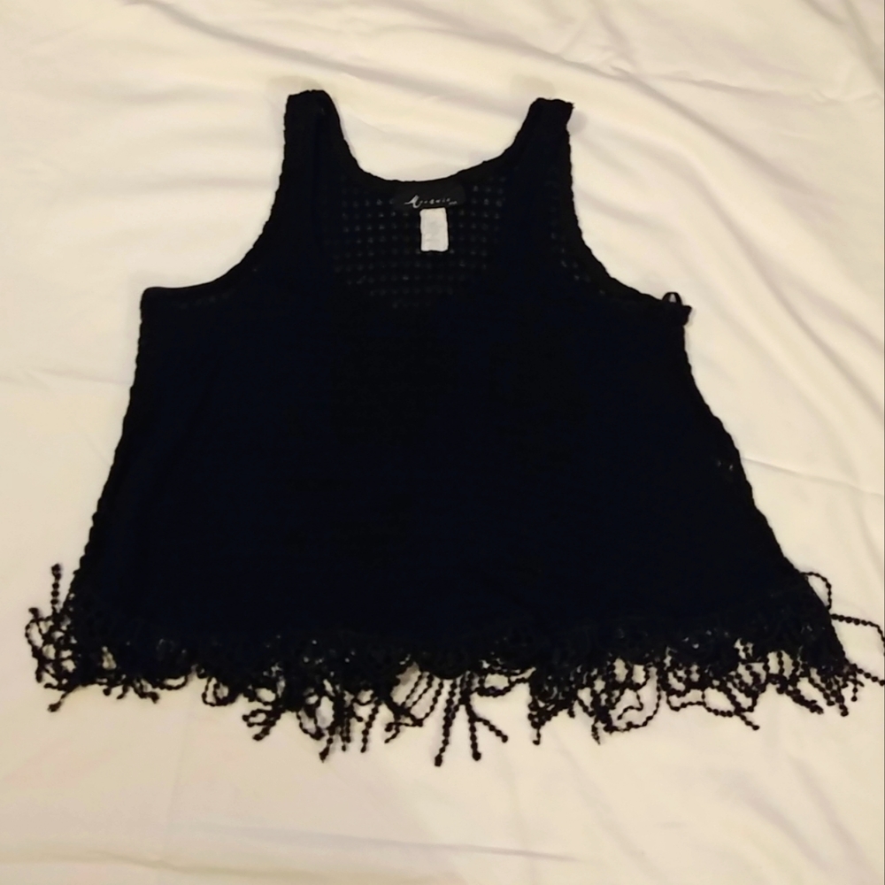 Tank top with fringe